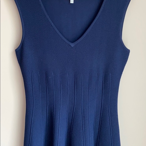 Milly Fit and Flare V-Neck Sweater Dress L - Picture 7 of 9